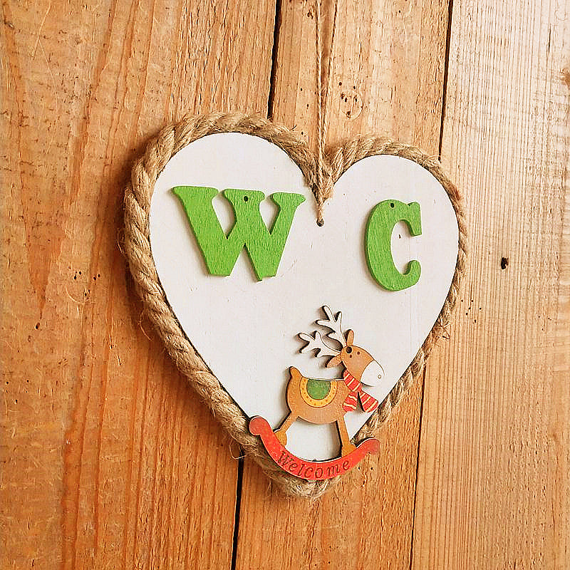 Herzförmiges Holz-Willkommensschild