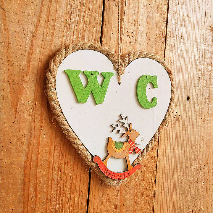 Herzförmiges Holz-Willkommensschild