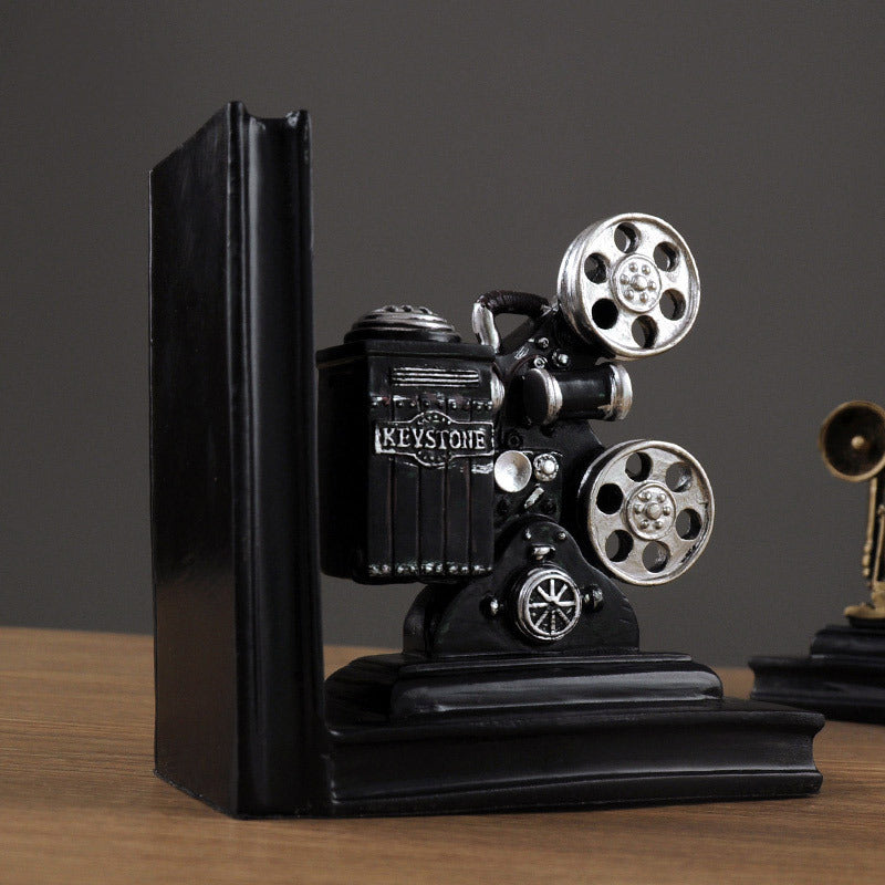 Vintage Kamera und Filmprojektor Buchstützen