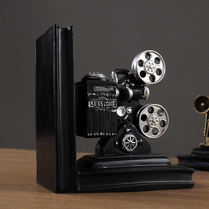 Vintage Kamera und Filmprojektor Buchstützen
