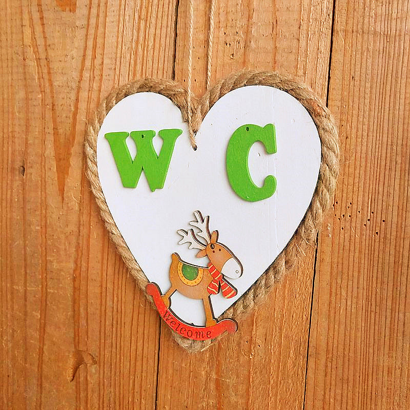Herzförmiges Holz-Willkommensschild