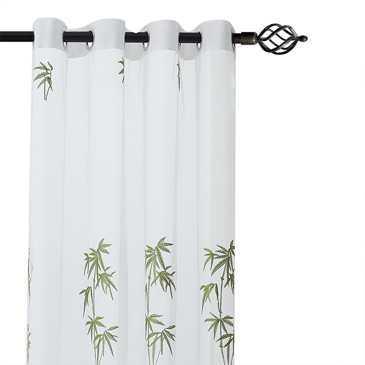 Elegante transparente Gardine mit Bambusmuster