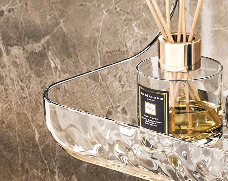 ClearGrip Acryl-Wandregal ohne Bohren – Transparente Badezimmerablage für Kosmetik, Shampoo & mehr Karnz