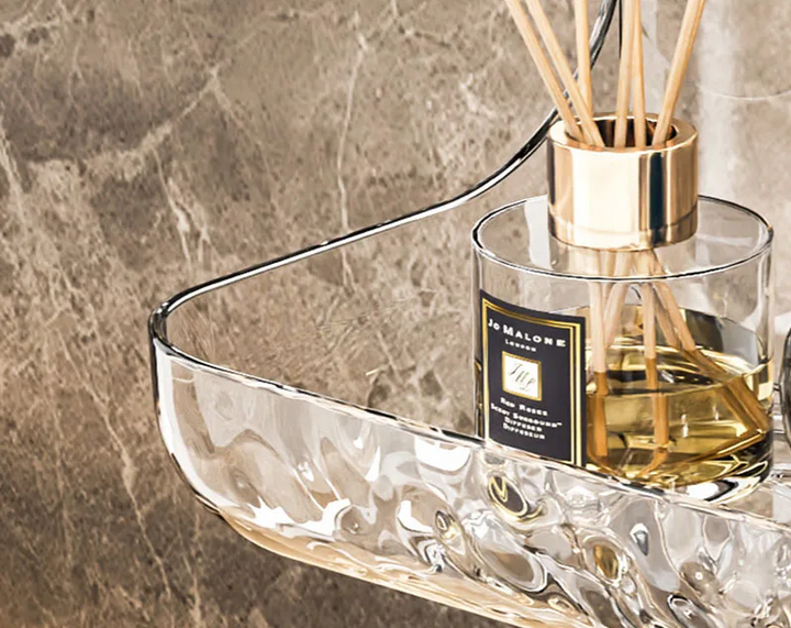 ClearGrip Acryl-Wandregal ohne Bohren – Transparente Badezimmerablage für Kosmetik, Shampoo & mehr Karnz