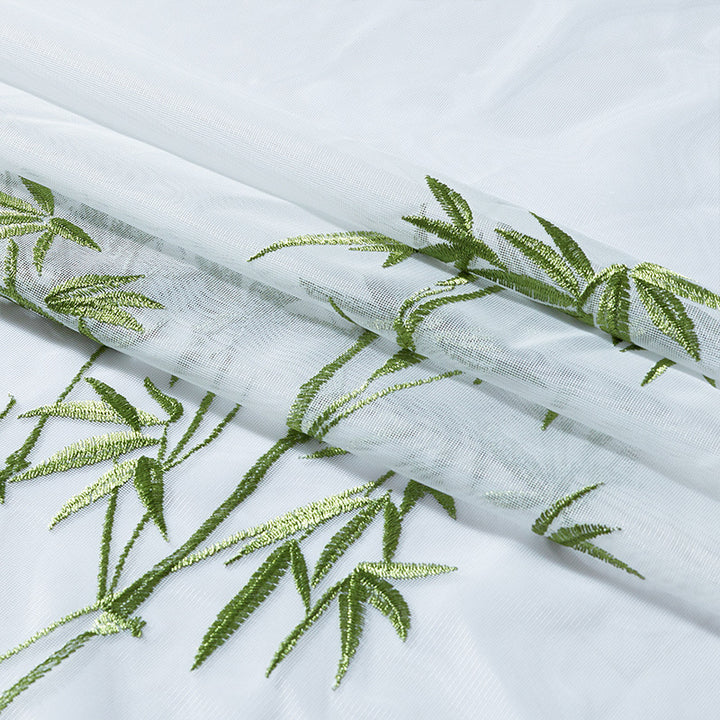 Elegante transparente Gardine mit Bambusmuster