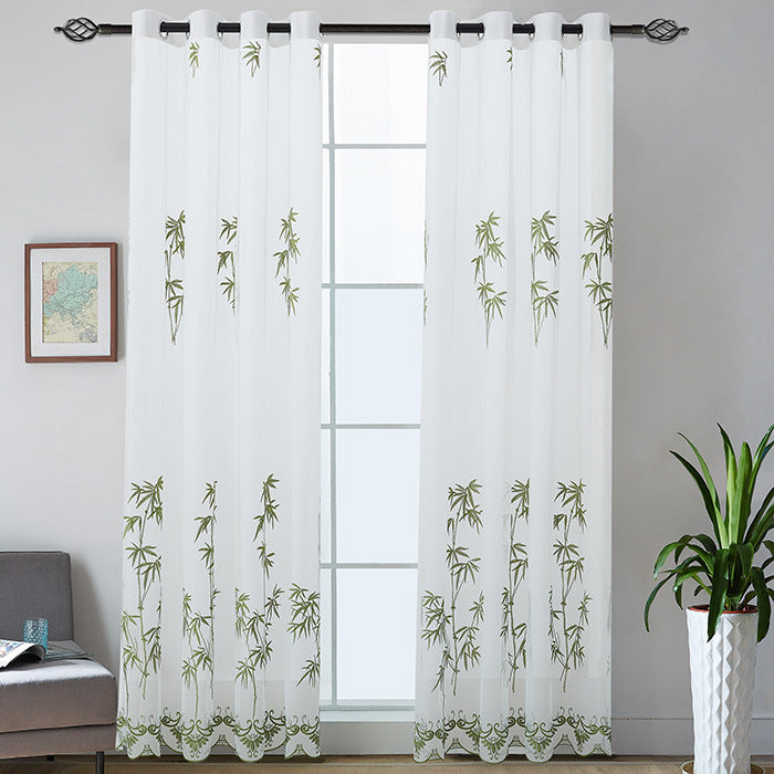 Elegante transparente Gardine mit Bambusmuster