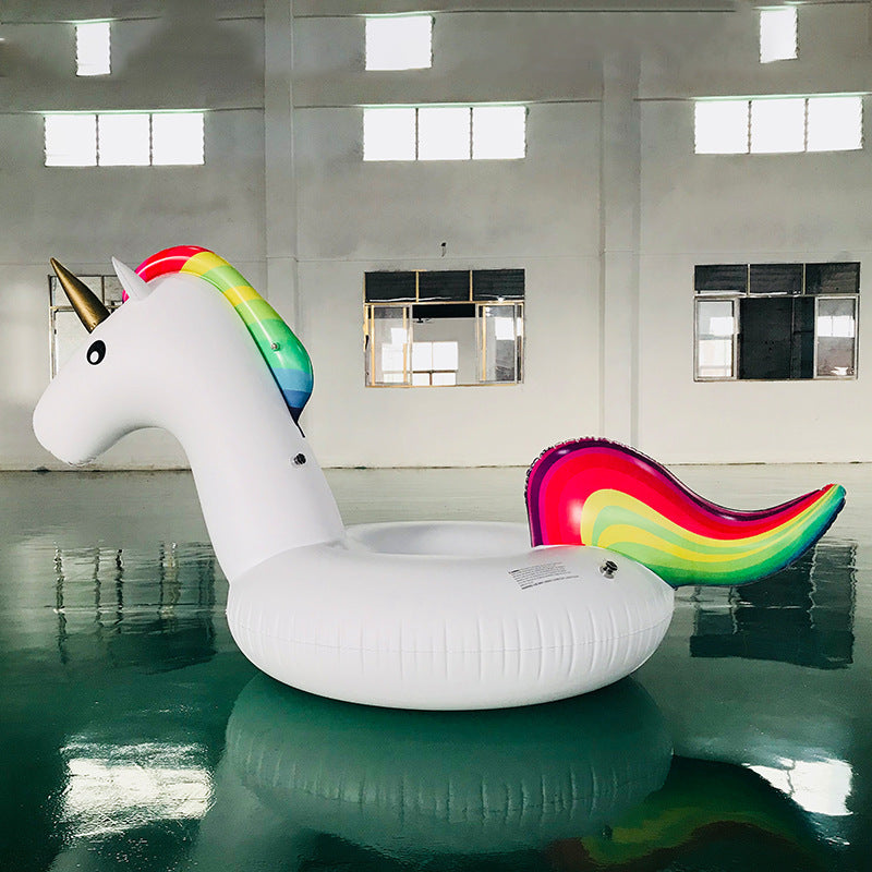 Damen aufblasbarer Einhorn-Schwimmring mit farbenfrohem Design Karnz