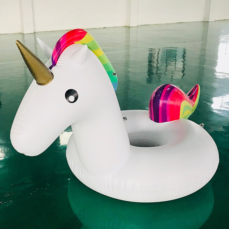 Damen aufblasbarer Einhorn-Schwimmring mit farbenfrohem Design Karnz