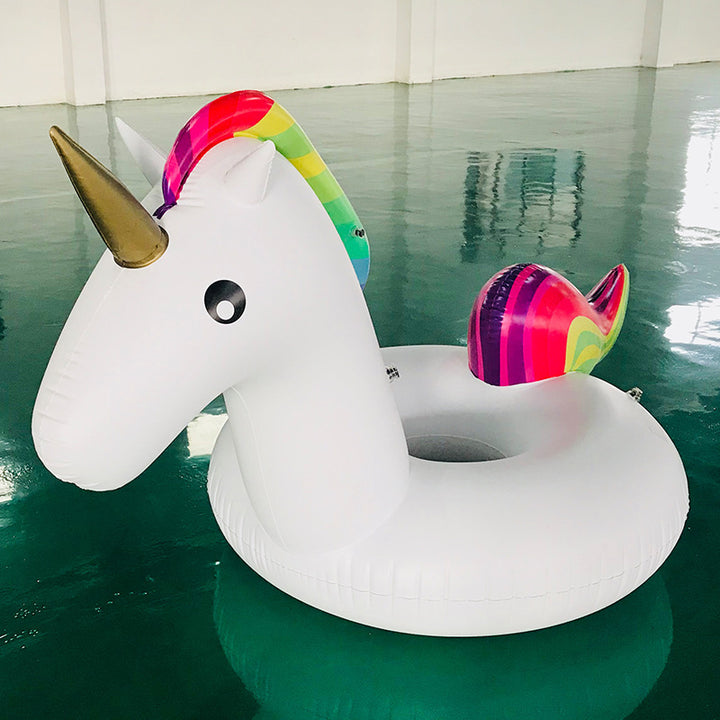 Damen aufblasbarer Einhorn-Schwimmring mit farbenfrohem Design Karnz