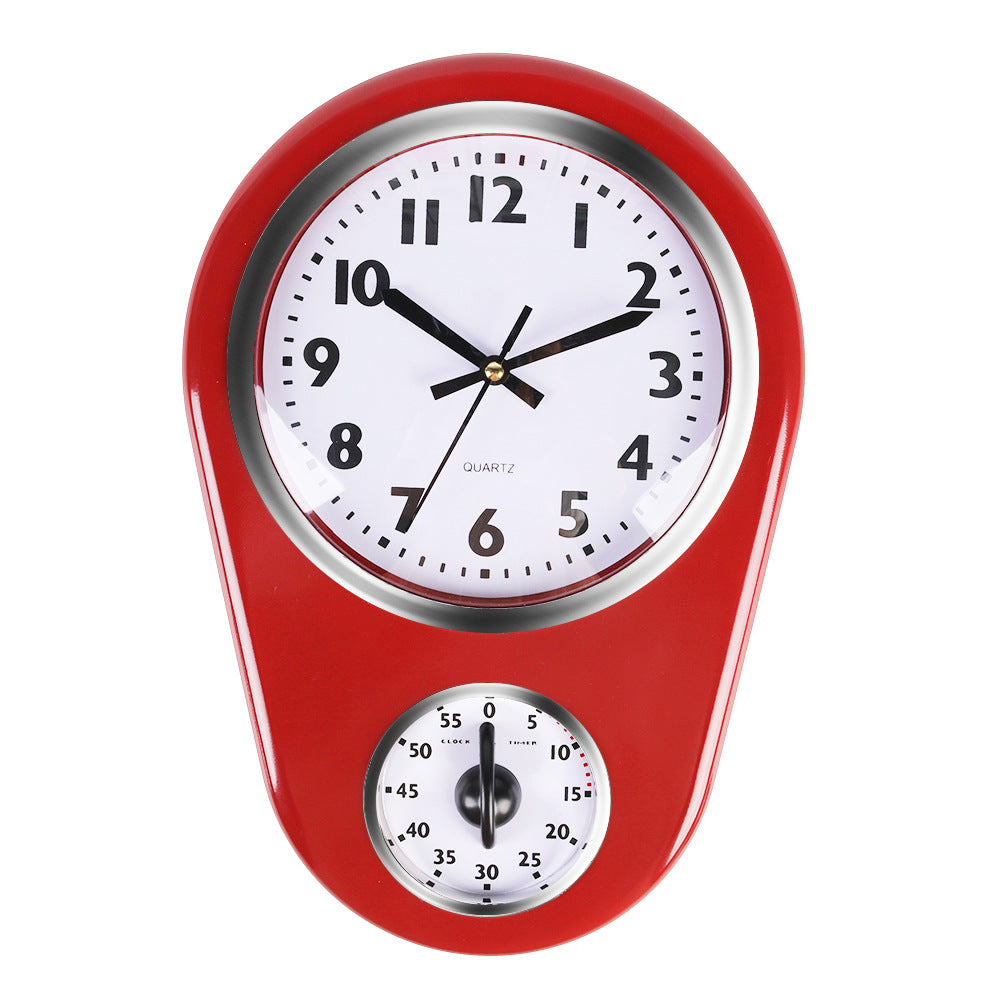 Vintage Wanduhr mit integrierter Stoppuhr Karnz