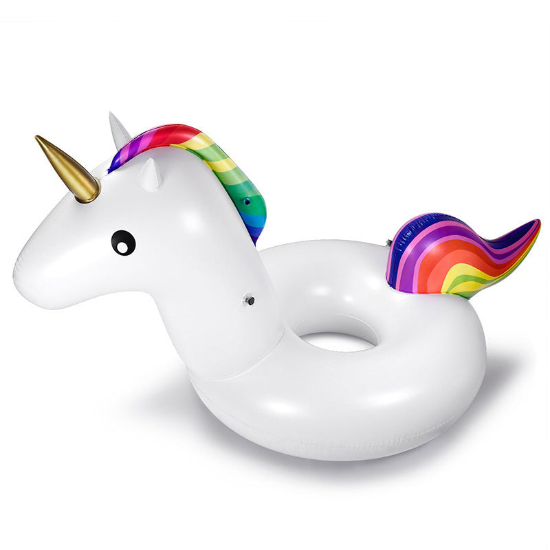 Damen aufblasbarer Einhorn-Schwimmring mit farbenfrohem Design Karnz
