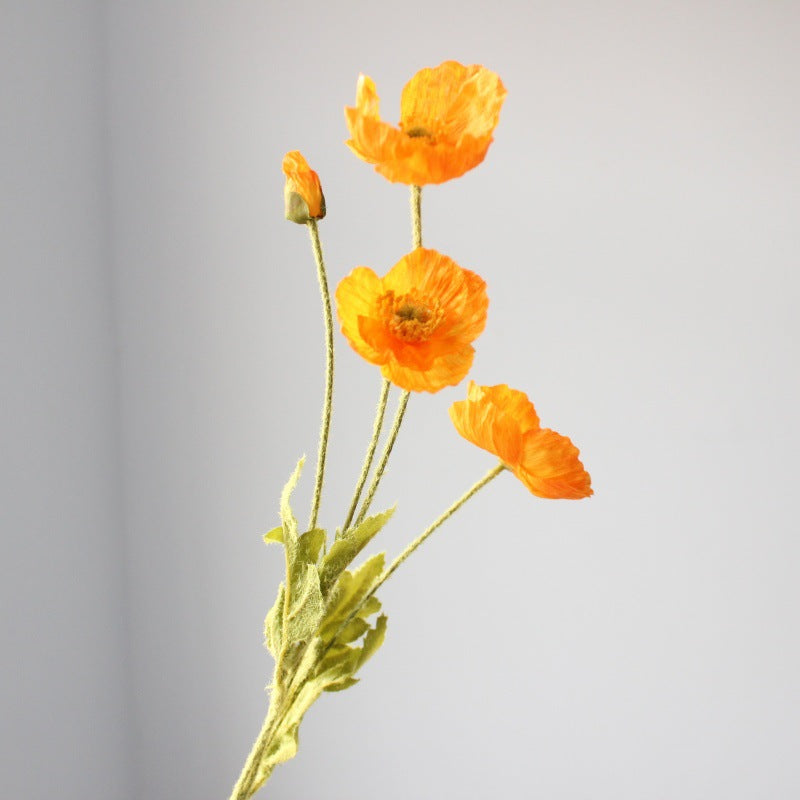 Lebensechter Seiden-Mohnblumenstiel