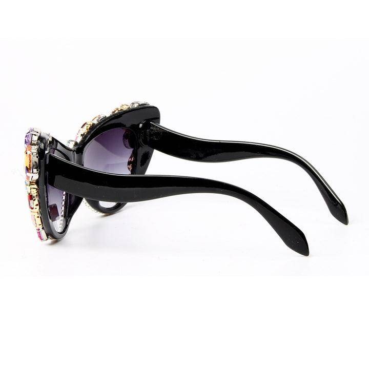 Damen Design-Sonnenbrille mit funkelndem Kristallbesatz Karnz