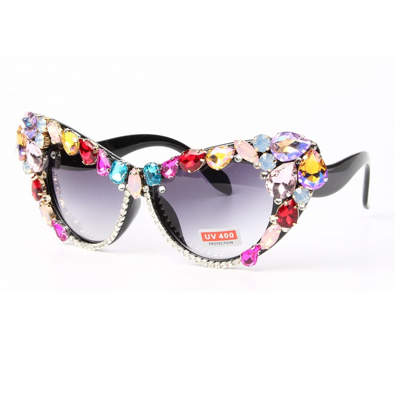 Damen Design-Sonnenbrille mit funkelndem Kristallbesatz Karnz