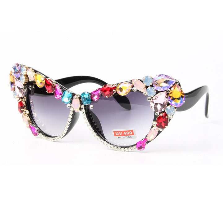 Damen Design-Sonnenbrille mit funkelndem Kristallbesatz Karnz