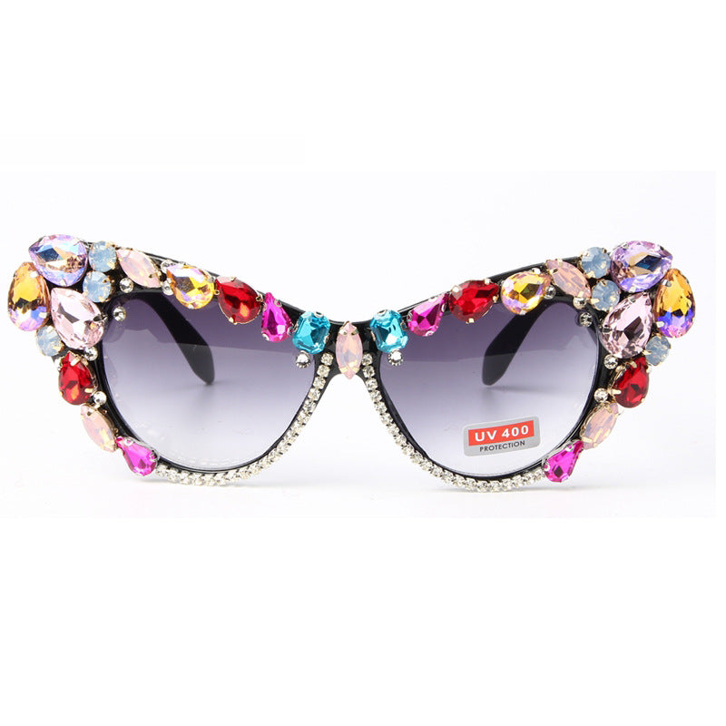 Damen Design-Sonnenbrille mit funkelndem Kristallbesatz Karnz