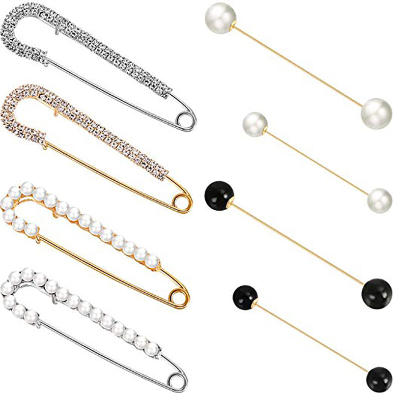 Dekoratives Perlen- und Strass-Nadelset Karnz