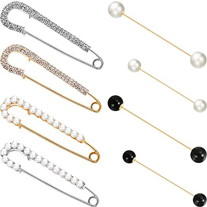 Dekoratives Perlen- und Strass-Nadelset Karnz