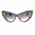 Damen Glamouröse Katzenaugen-Sonnenbrille mit funkelnden Kristallakzenten Karnz