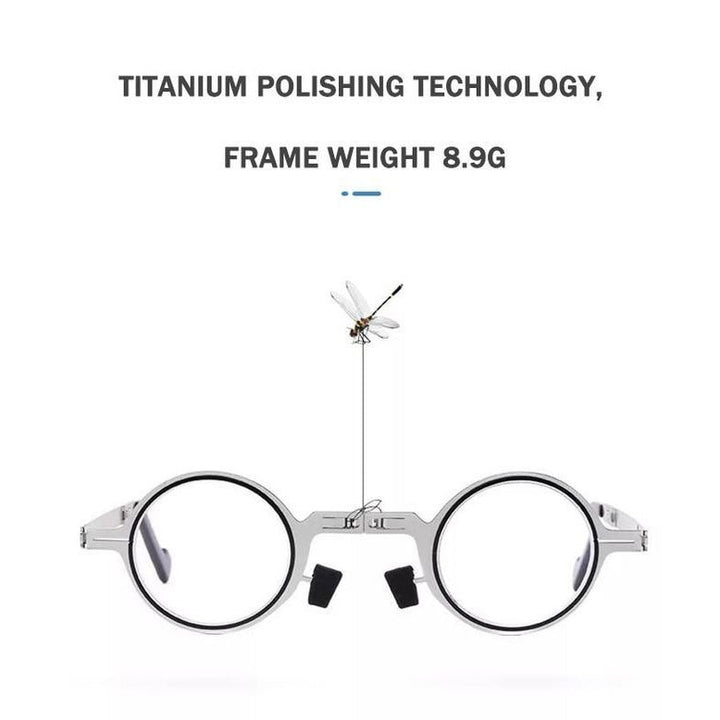 Ultraleichte, schraubenlose, faltbare Lesebrille aus Titanmaterial