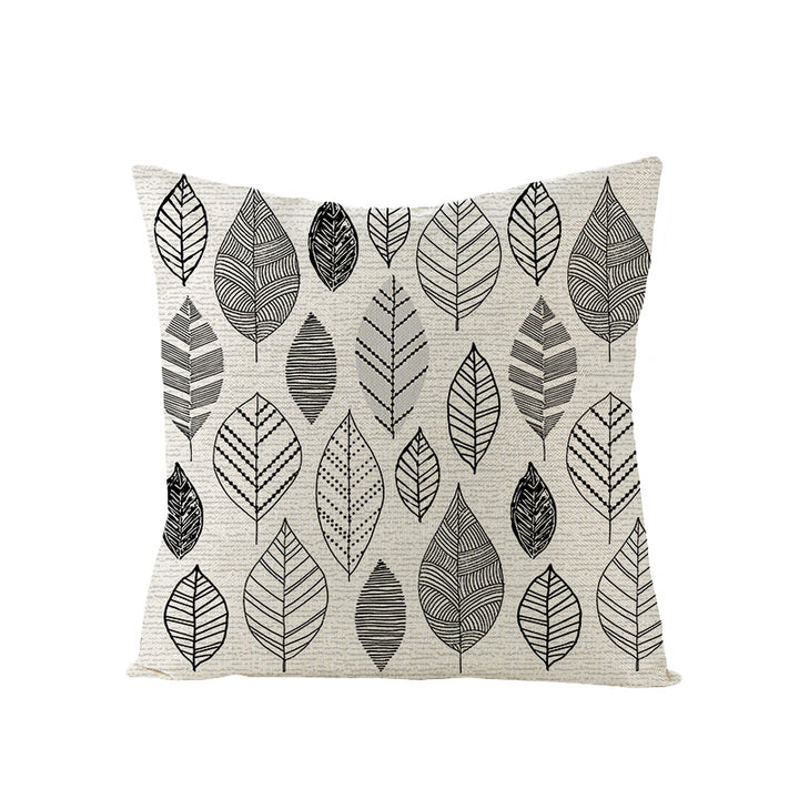 Moderne geometrische Leinenkissenhülle mit abstraktem Mid-Century-Druck