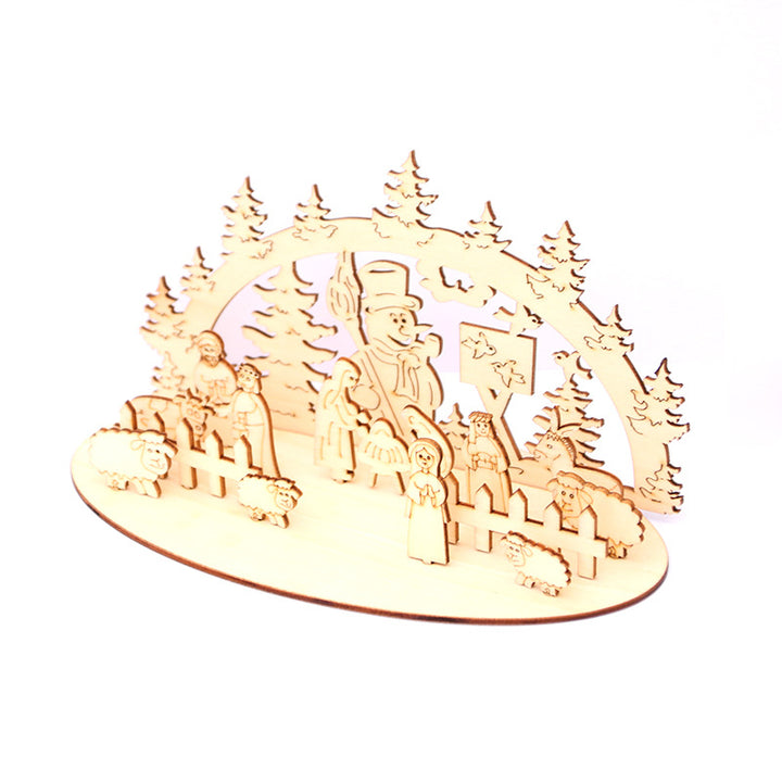 Dekorative Holzne Weihnachts-Szenen Ornament Karnz