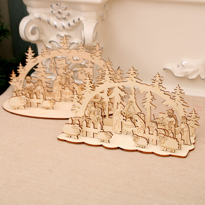 Dekorative Holzne Weihnachts-Szenen Ornament Karnz