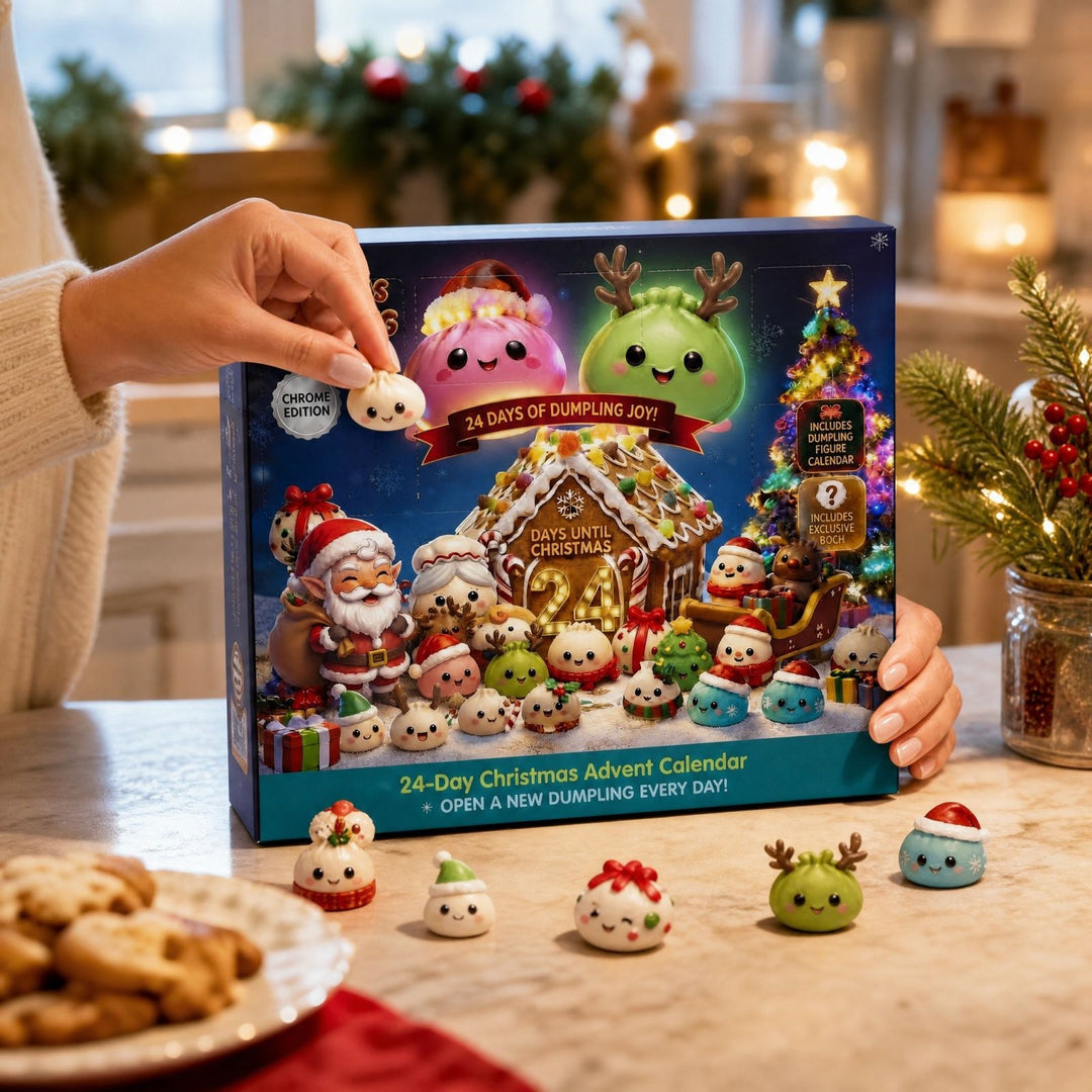 Weihnachts-Adventskalender mit sensorischen Dekofiguren