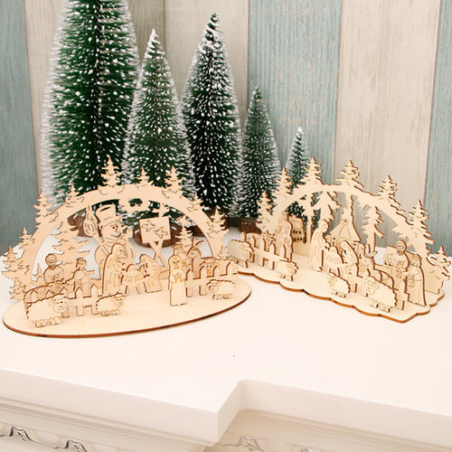 Dekorative Holzne Weihnachts-Szenen Ornament Karnz