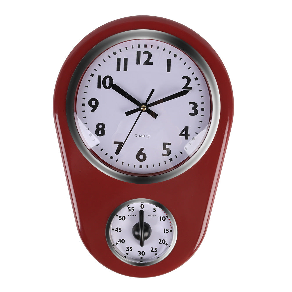Vintage Wanduhr mit integrierter Stoppuhr Karnz