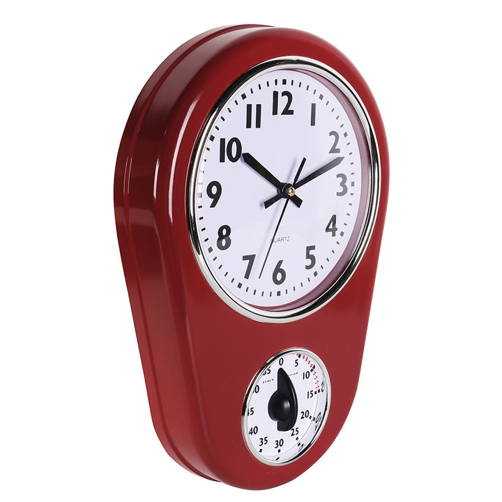 Vintage Wanduhr mit integrierter Stoppuhr Karnz