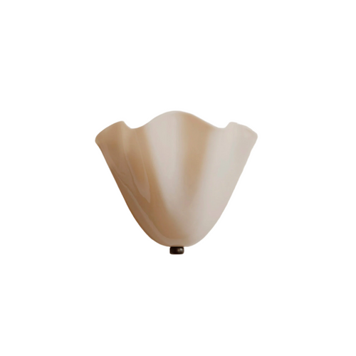 Karnz | Retro Wandleuchte aus farbigem Glas im rockförmigen Schalenmuster