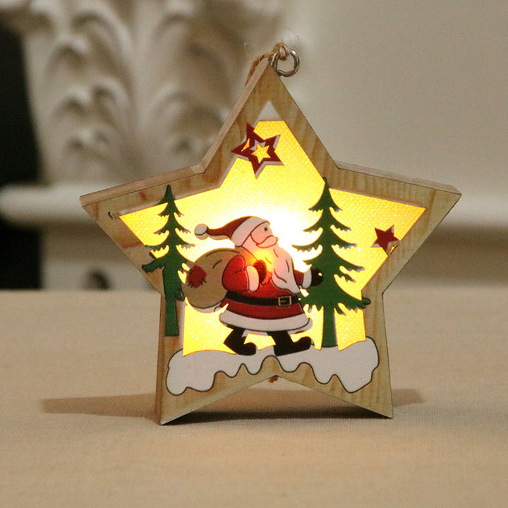 Beleuchtete Holz-Weihnachtsornament Karnz