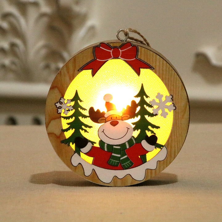 Beleuchtete Holz-Weihnachtsornament Karnz