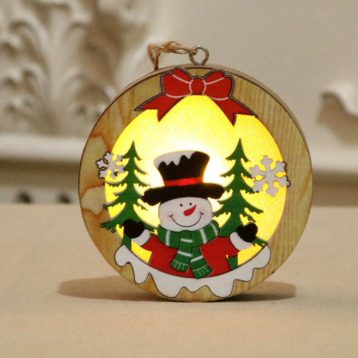 Beleuchtete Holz-Weihnachtsornament Karnz