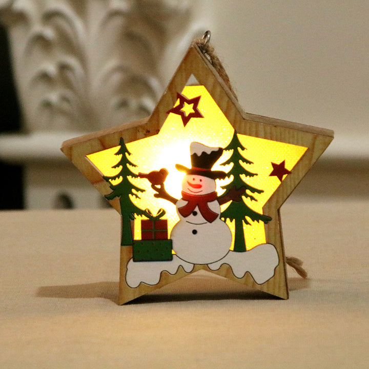 Beleuchtete Holz-Weihnachtsornament Karnz