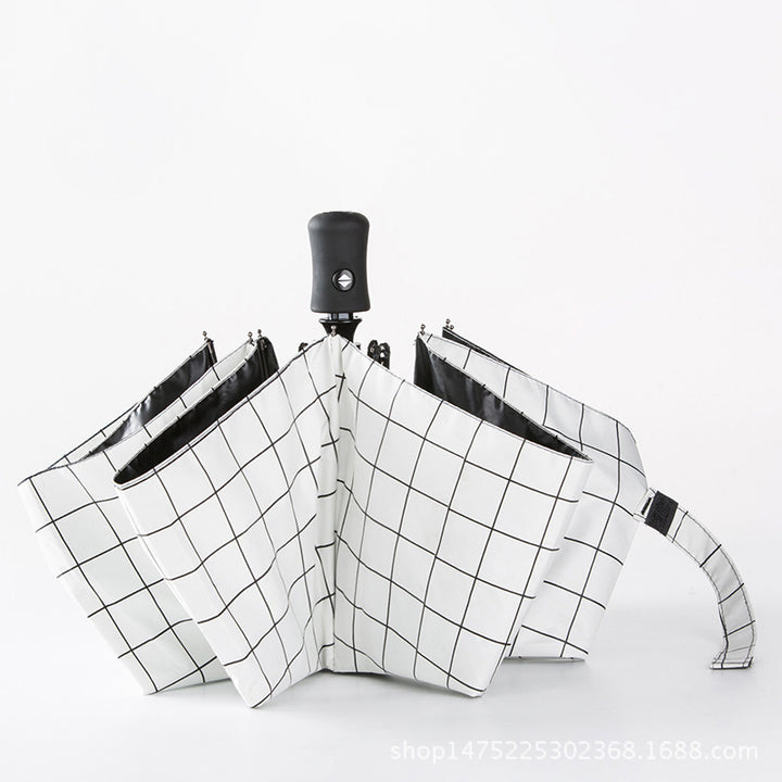 Damen eleganter Faltregenschirm mit trendigem Federdesign Karnz
