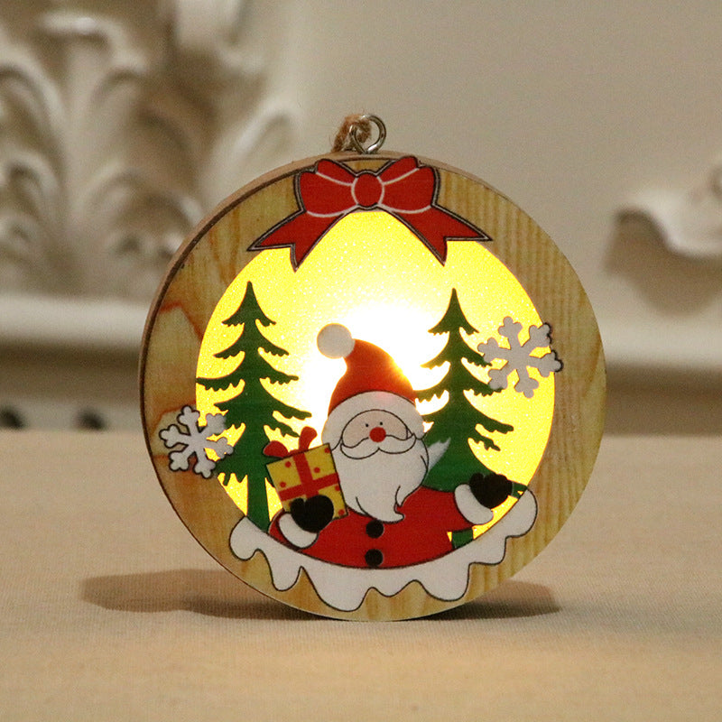 Beleuchtete Holz-Weihnachtsornament Karnz