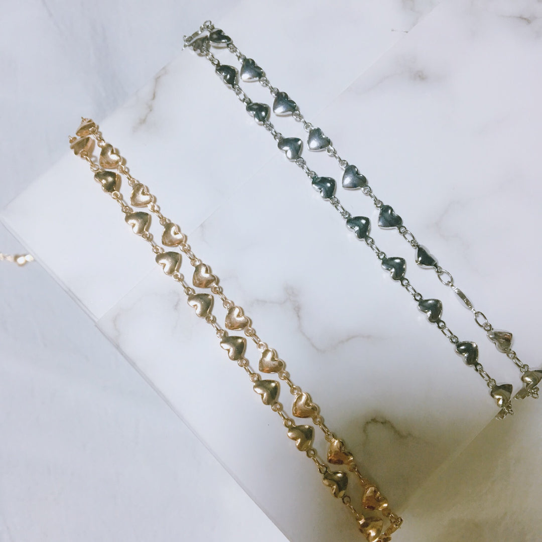 Feine Kette mit Herzen Karnz