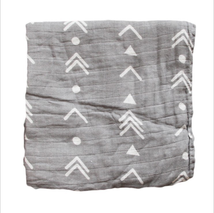 Baumwoll-Musselin Babydecke mit Herzmuster Karnz