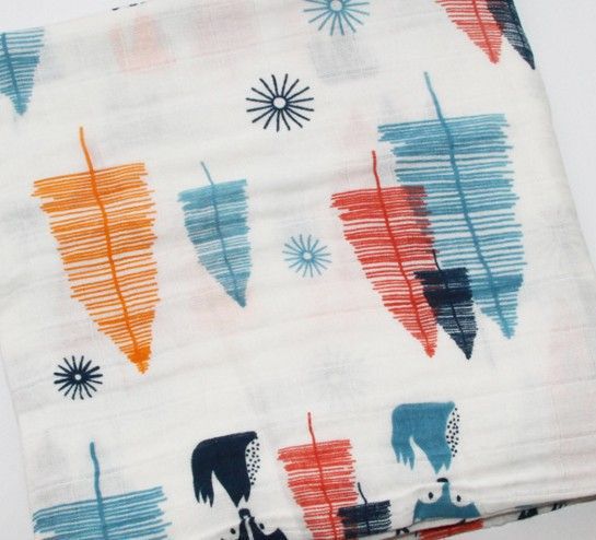 Baumwoll-Musselin Babydecke mit Herzmuster Karnz