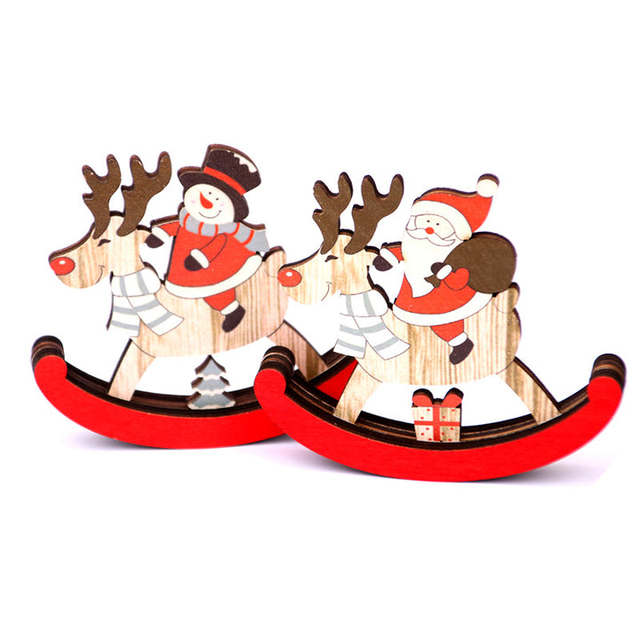 Dekorativer Holzhirsch- und Schneemann-Figurine Karnz