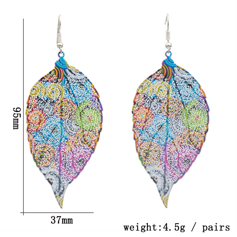 Künstlerische von Blättern inspirierte Dangly Ohrringe Karnz