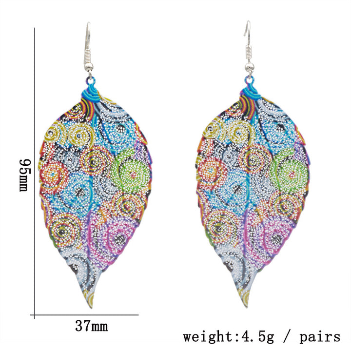 Künstlerische von Blättern inspirierte Dangly Ohrringe Karnz