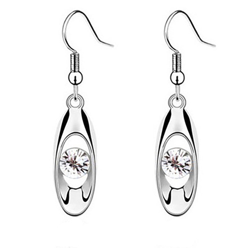 Elegante Kristall Ovale Ohrringe Karnz