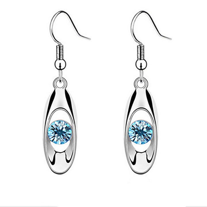 Elegante Kristall Ovale Ohrringe Karnz