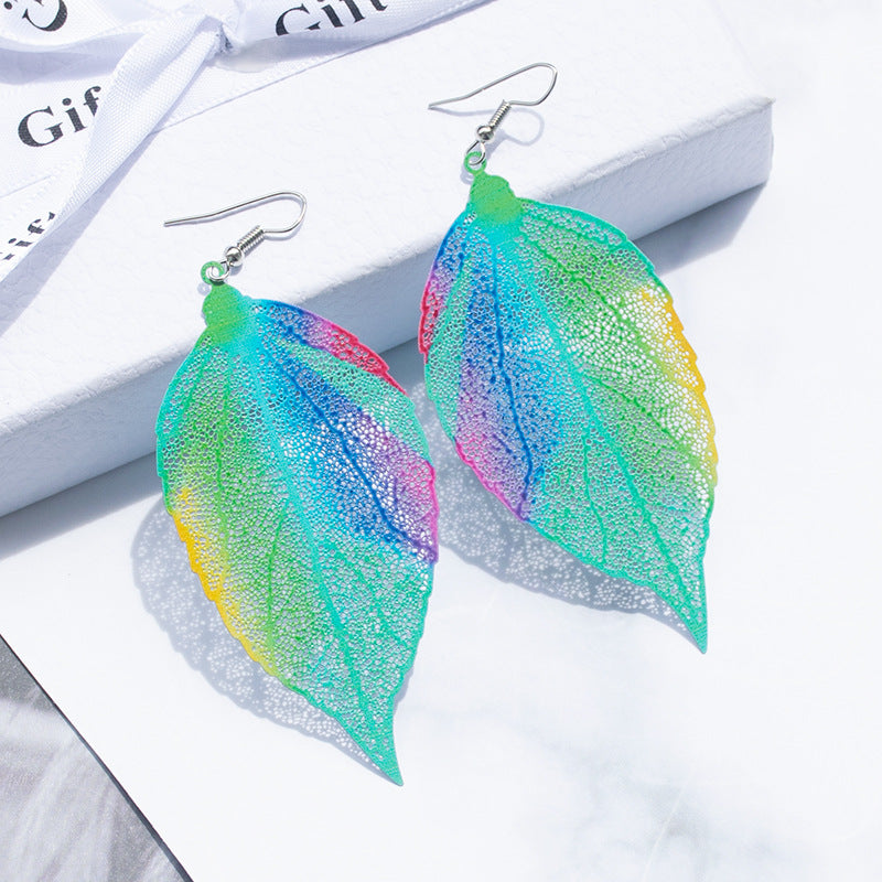 Künstlerische von Blättern inspirierte Dangly Ohrringe Karnz