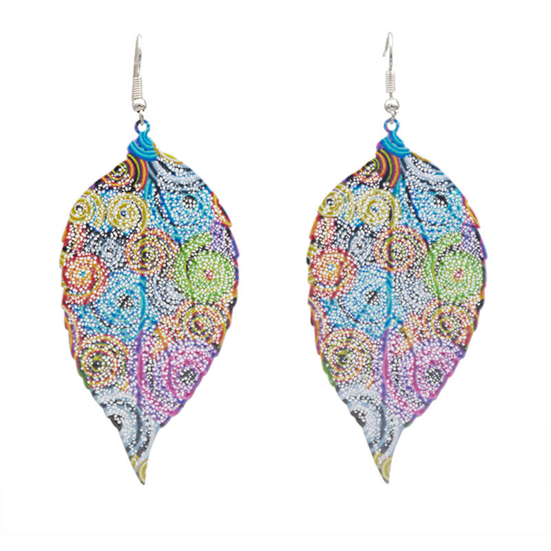 Künstlerische von Blättern inspirierte Dangly Ohrringe Karnz