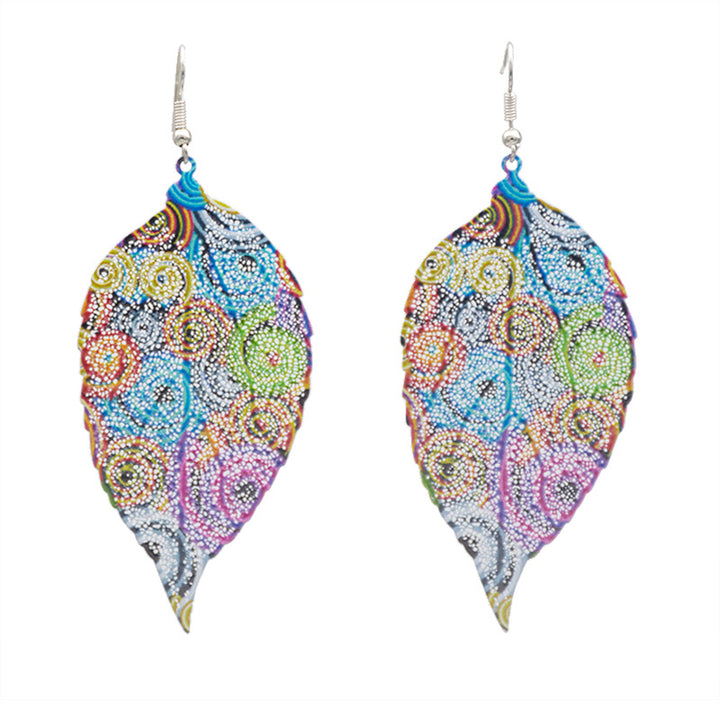 Künstlerische von Blättern inspirierte Dangly Ohrringe Karnz