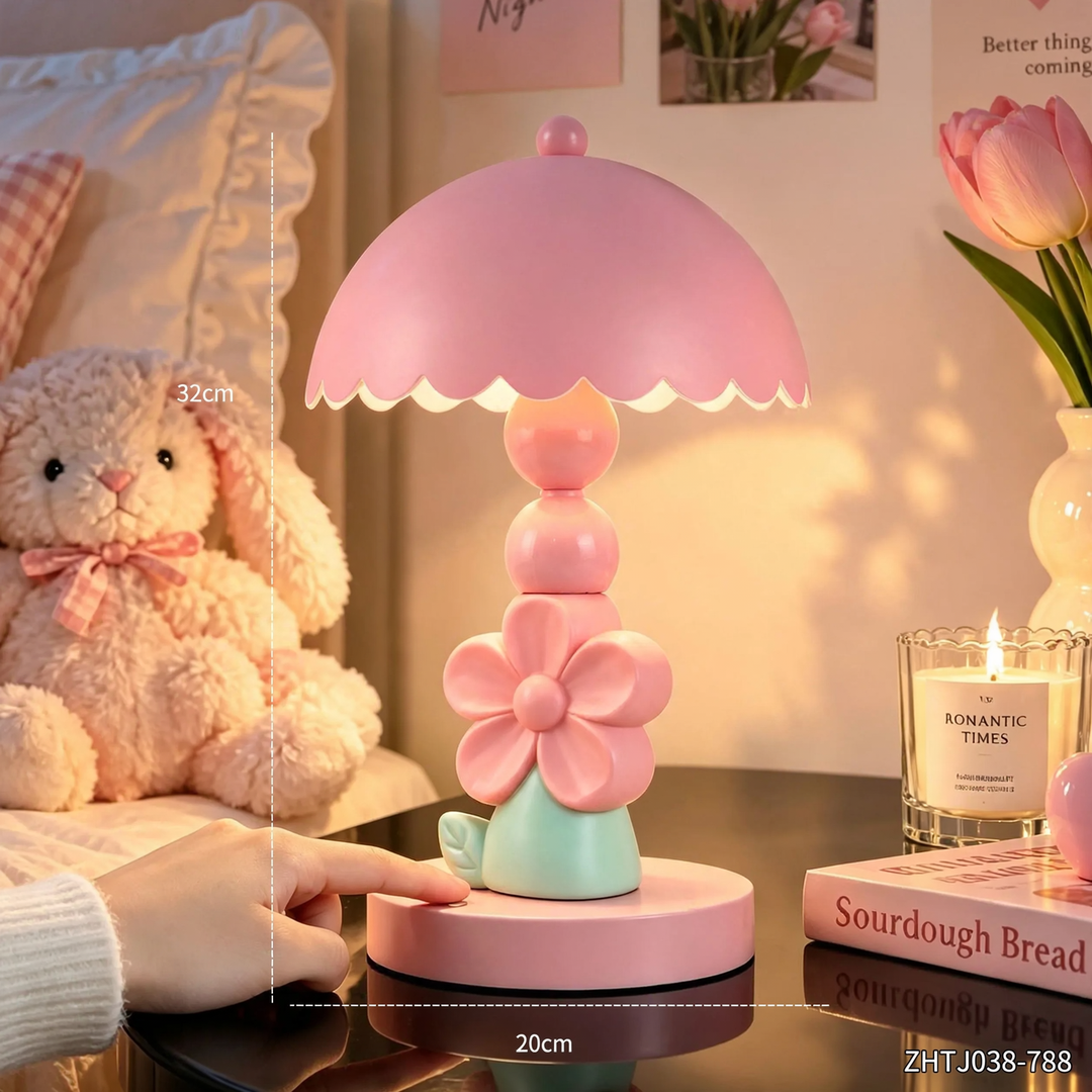 Blüten-Tischlampe mit dimmbarem Licht, Modell ZHTJ038